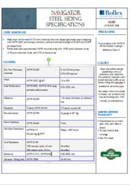 Navigator Steel Siding Specifications Thumbnail