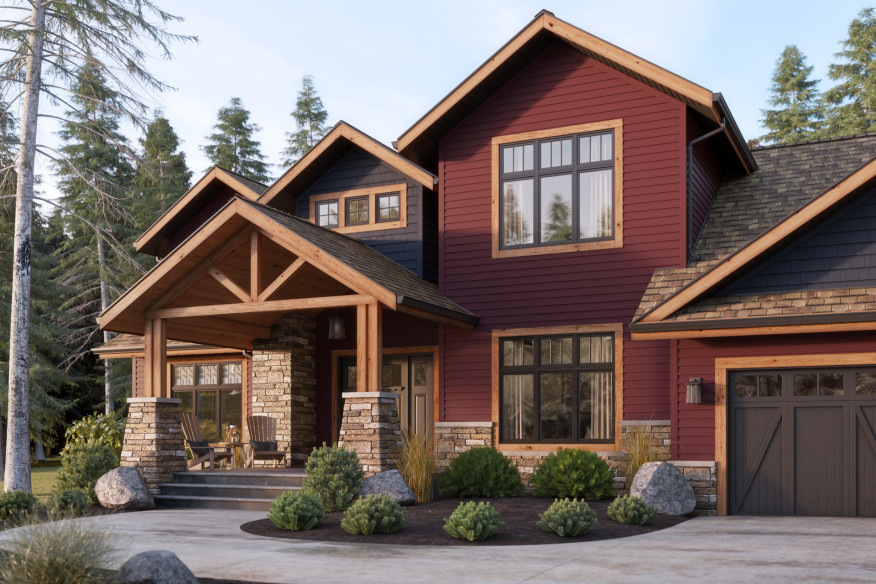 Colorful Metal House Siding to Brighten a Country Cabin