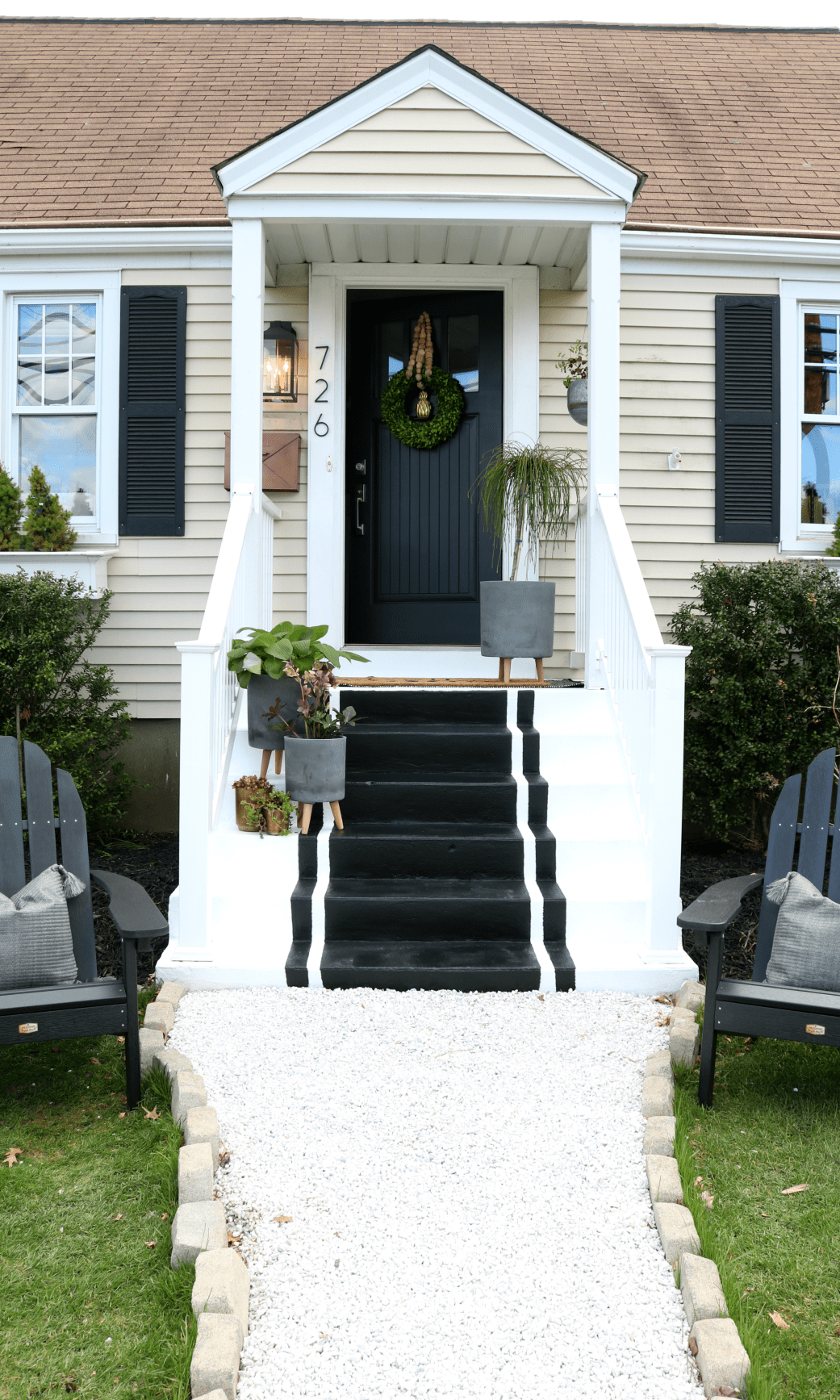 Front Porch Ideas Painted Front Step Stripes Wreath Ideas 876