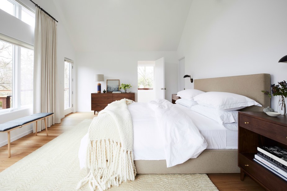 Warm Modern Master Bedroom Large