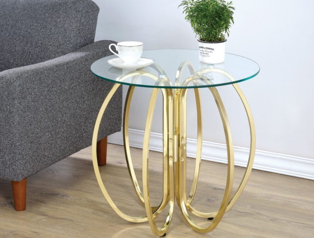 Brass Accent Table Idea For Living Room